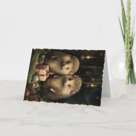 Cartão Saudações de Natal dos Animais da Floresta de Made