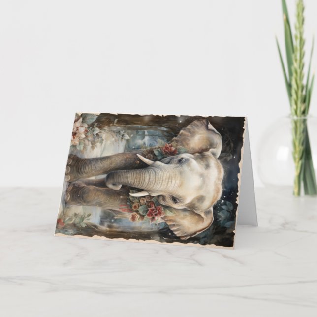 Cartão Saudações de Natal dos Animais da Floresta de Made (Frente)