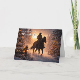 Cartão Saudações de Natal Wyoming Cowboy