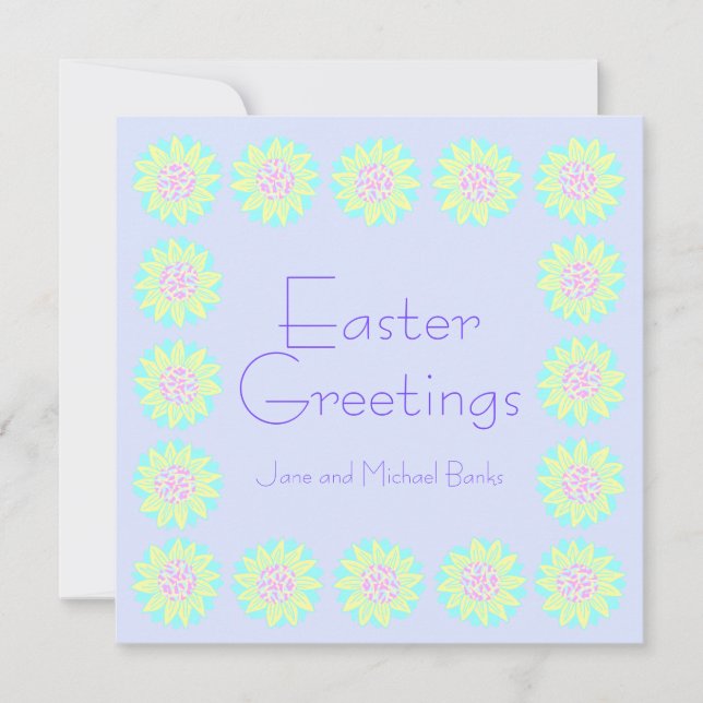 Cartão Saudações de Páscoa lavanda (Frente)