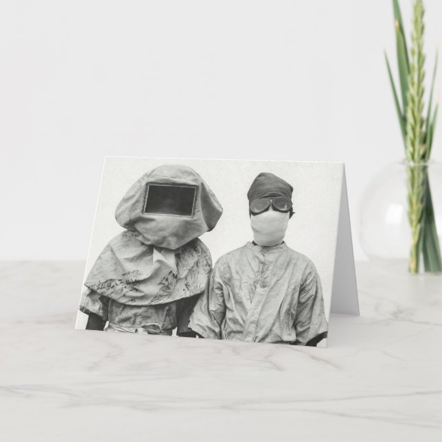 Cartão Saudações de quarentena e distanciamento social (Frente)