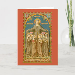 Cartão Saudações de Sta. Clara de Assisi & Freiras (SAU 2