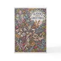 Saudações de Temporada Floresta Vintage