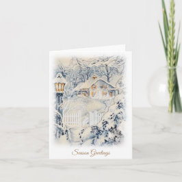 Cartão Saudações de Temporada Vintage