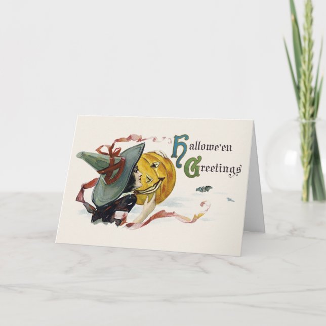 Cartão Saudações de Witchy Halloween (Frente)