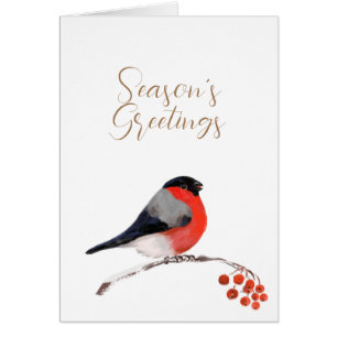 Cartão Saudações do Seasons com o Bullfinch Card reformul