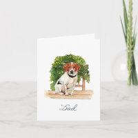 Saudações dobradas de aquarela de Beagle fofo
