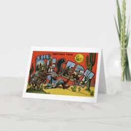 Cartão Saudações Engraçadas Do Deserto Vintage