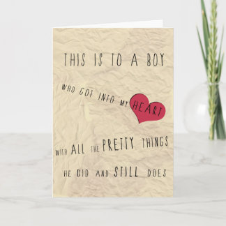 Cartão Saudações para o seu namorado/marido