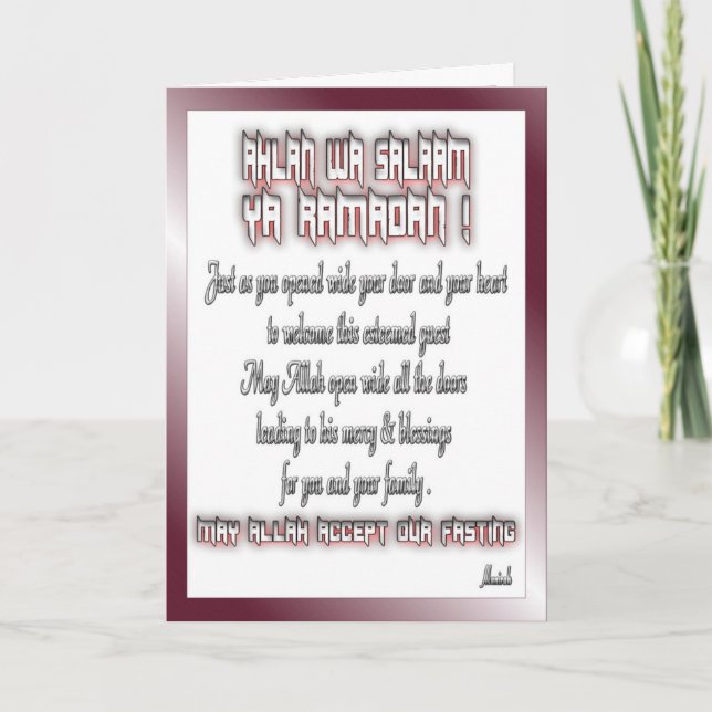 Cartão Saudações Ramadã (Frente)