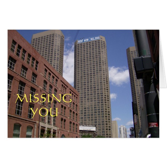 Cartão Saudades de Você em Chicago (Frente Horizontal)