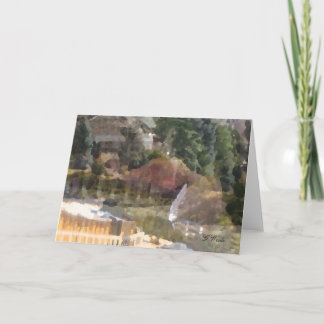 Cartão Saudável Em Casa Entre As Árvores