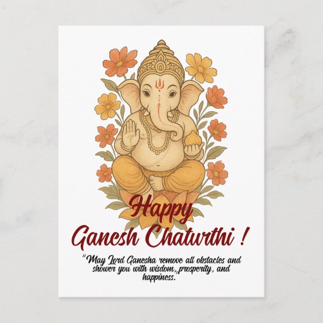 Cartão Saudável Ganesh Chaturthi (Frente)