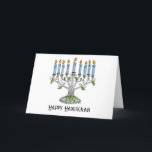 Cartão Saudável - Hanukkah Menorah<br><div class="desc">Meu lápis colorido e desenho de tinta de uma menorah.</div>