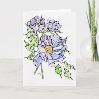 Cartão Saudável - Lavanda Peony Watercolor e Ink