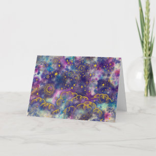 Cartão Saudável "Lua e Estrelas" (Dourado-Etc)