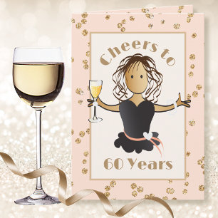 Cartão Saúde aos 60 anos no aniversário Glamour Brilhante