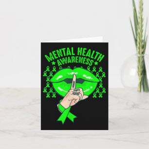 Cartão Saúde Mental Sensibilização Lábios Bonitas Mulhere