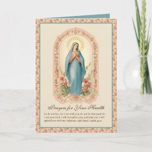 Cartão Saúde Recuperação Religiosa Oração Flor de Pêssego