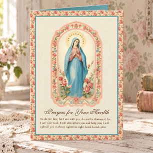 Cartão Saúde Recuperação Religiosa Oração Flor de Pêssego
