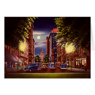 Cartão Savana, rua de Geórgia Bull na noite