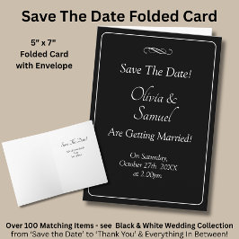 Cartão Save The Date - Black & White with Infinity Scroll