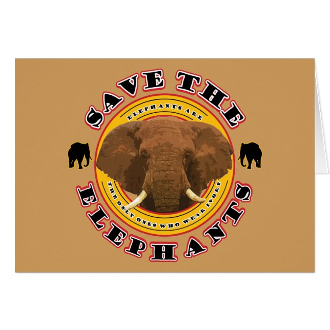 Cartão Save-The-Elephants (Frente Horizontal)