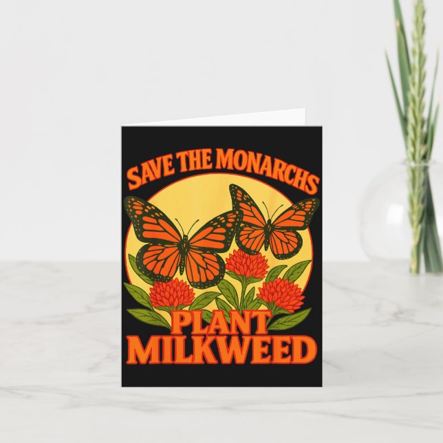 Cartão Save The Monarchs Plant Some Milkweed Butterfly Gi (Frente)