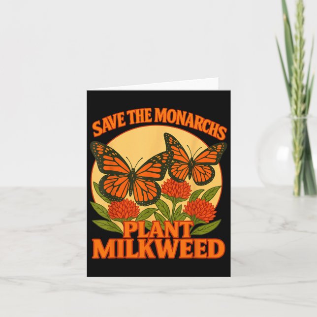 Cartão Save The Monarchs Plant Some Milkweed Butterfly Gi (Frente)
