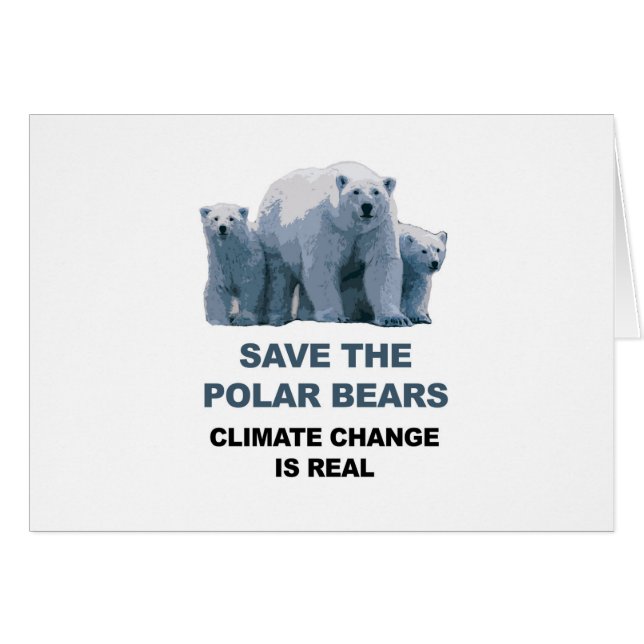 Cartão Save the Polar Bears (Frente Horizontal)