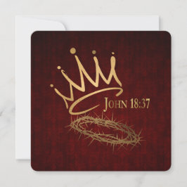 Cartão SAVIOR KING Elegante Red/Dourado Natal Cristão