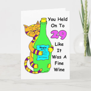 Cartão Savor 30 Winey Cat Birthday Card