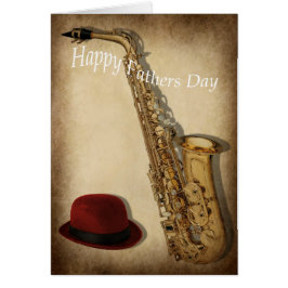 Cartão Saxofone e chapéu