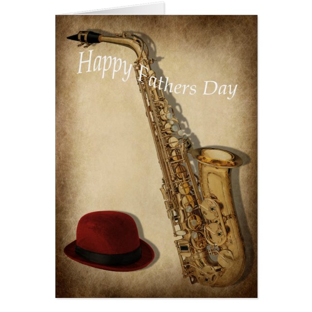 Cartão Saxofone e chapéu (Frente)