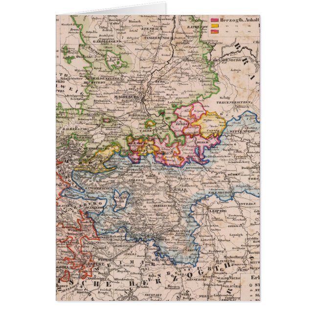 Cartão Saxónia, Anhalt (Frente)