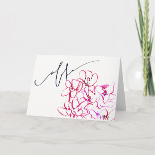 Cartão Say "Aloha" w/ the Tropical Orchid Blank Note Card