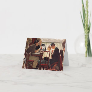 Cartão Saying Grace by Norman Rockwell