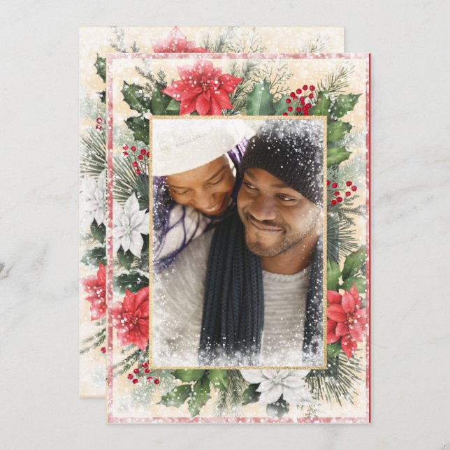 Cartão sazonal Vintage Natal Feriado Natal Natal (Frente/Verso)