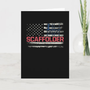 Cartão Scaffolder USA Flag Scaffolding Builder