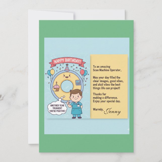 Cartão Scan Machine Operators' Birthday (Frente)