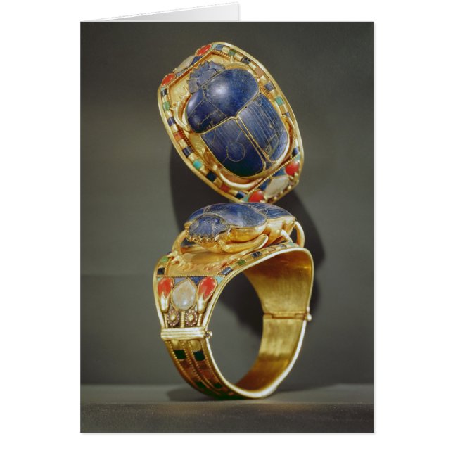 Cartão Scarab bracelet, do Túmulo de Tutankhamun (Frente)