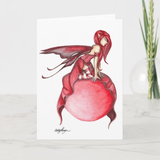 Cartão Scarlet Bubble Fairy Greeting Card (Frente)