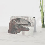 Cartão Scary Dinossaur Birthday<br><div class="desc">Este cartão de aniversário feliz apresenta um impressionante dinossauro tiranossauro.</div>