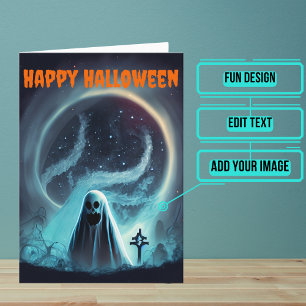 Cartão Scary Ghost Halloween