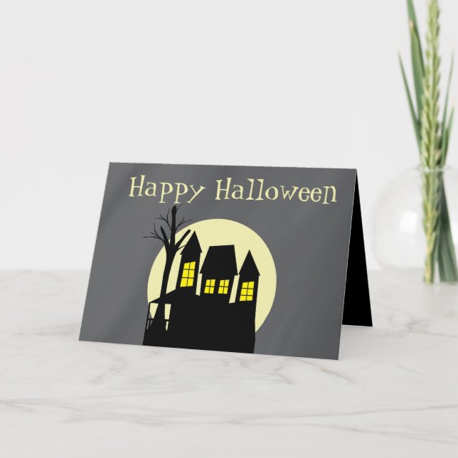 Cartão Scary Haunted House (Frente)