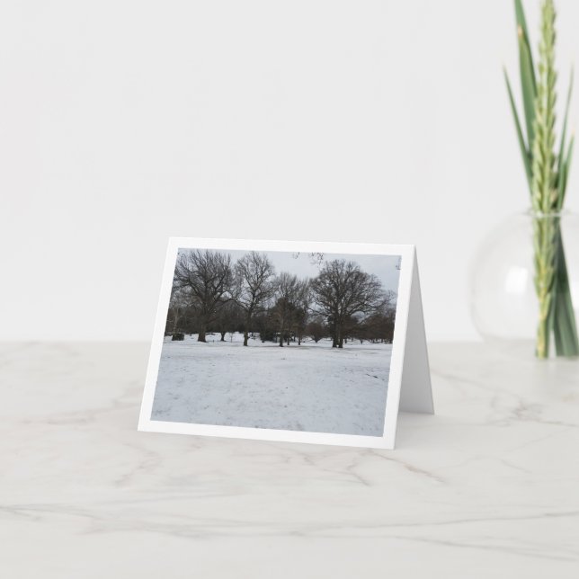 Cartão Scene of winter trees in a row holiday note card (Frente)