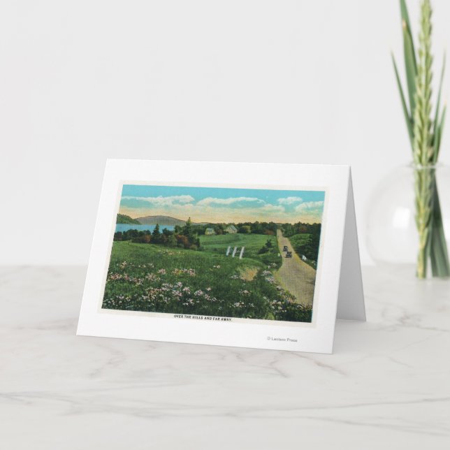Cartão Scenic Country View, Over the Hills and Far (Frente)
