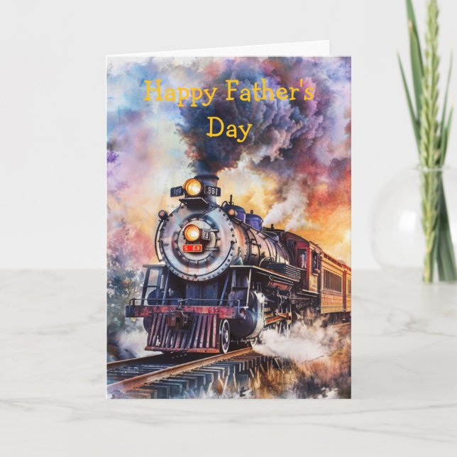 Cartão Scenic Landscape with Train (Frente)