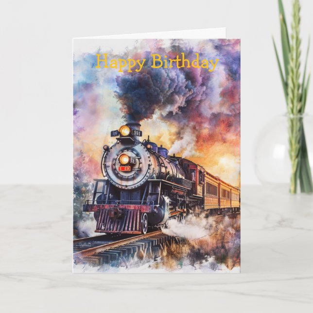 Cartão Scenic Landscape with Train (Frente)