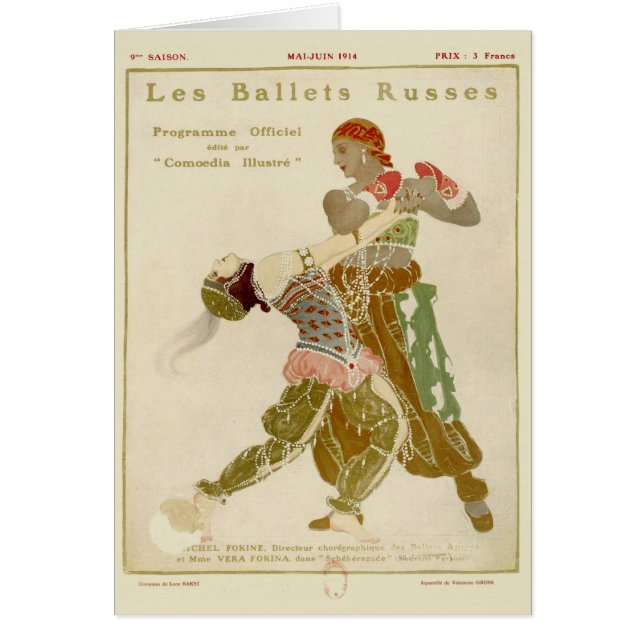 Cartão Schéhérazade, Léon Bakst & os balés Russes (Frente)